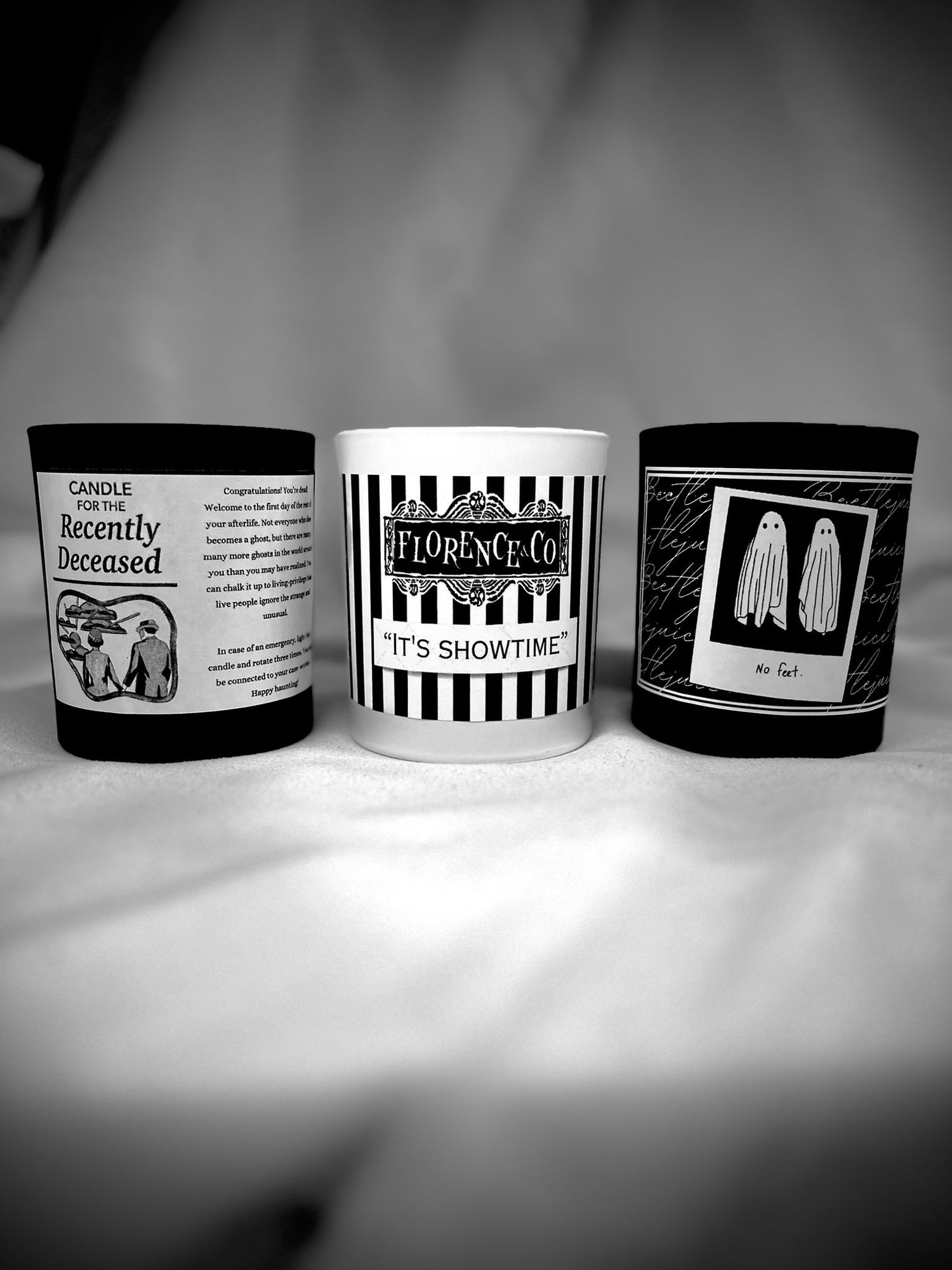 Beetlejuice inspired scented soy candle collection