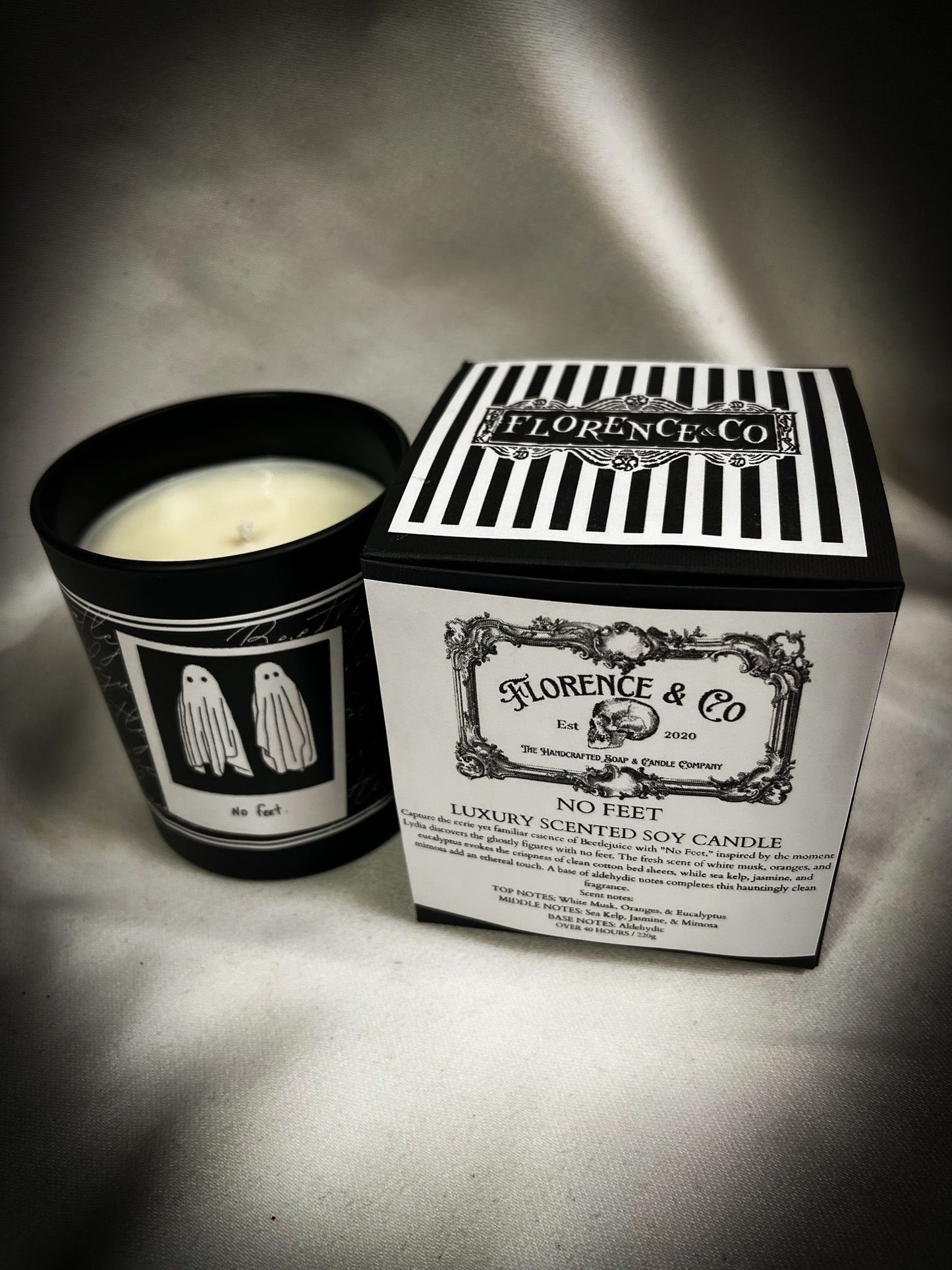 "No Feet" Beetlejuice inspired scented candle