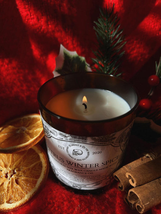 Citrus Winter Spice Candle – Orange, Cranberry, and Cinnamon Scent