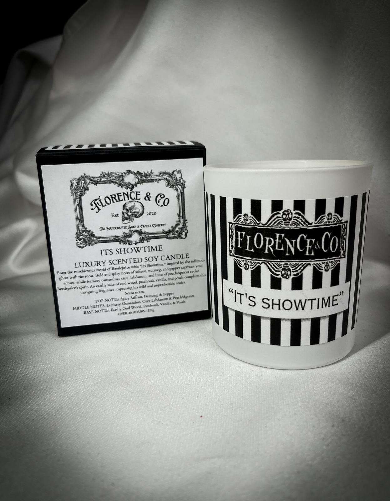 "Its Showtime" Beetlejuice inspired scented candle